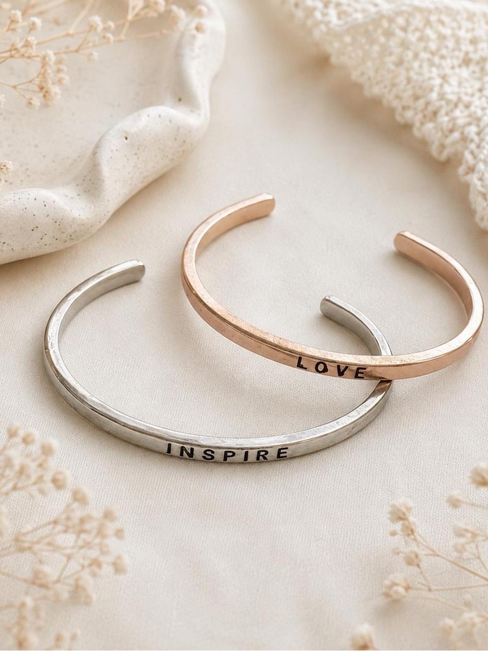 Love & Inspire Mixed Metal Cuff Bracelet Set